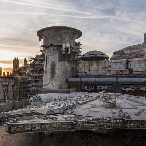 Han Solo's ship, the Millennium Falcon, appears...