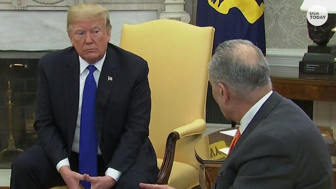 President Donald Trump and Senate Minority Leader Chuck Schumer spar over the border wall and possible government shutdown.