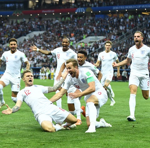 July 11: England celebrates a goal against...