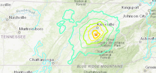 This Nov. 30, 1973, 4.7 magnitude earthquake appears to be the most powerful one to originate in Tennessee, according to USGS data.