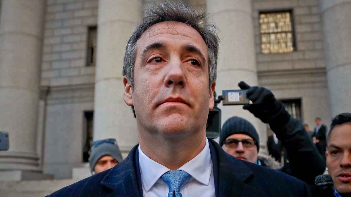 President Donald Trump's former personal lawyer Michael Cohen pictured walking out of federal court in New York.
