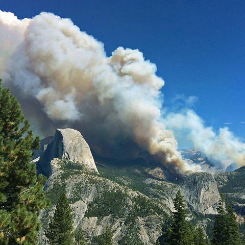 The Meadow Fire in Yosemite National Park on...