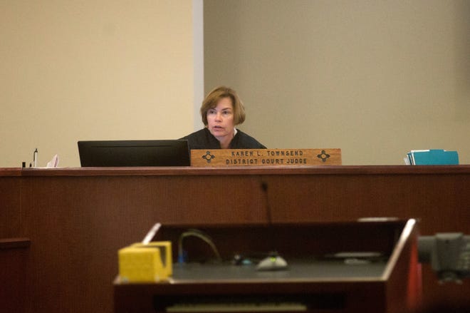 District Court Judge Karen Townsend hands down her sentence for defendant Rick Stallings on Dec. 13, 2017, in Aztec District Court. The New Mexico Supreme Court ordered Townsend to vacate the selection of a Child Support and Domestic Relations Hearing Officer/Domestic Violence Commissioner.