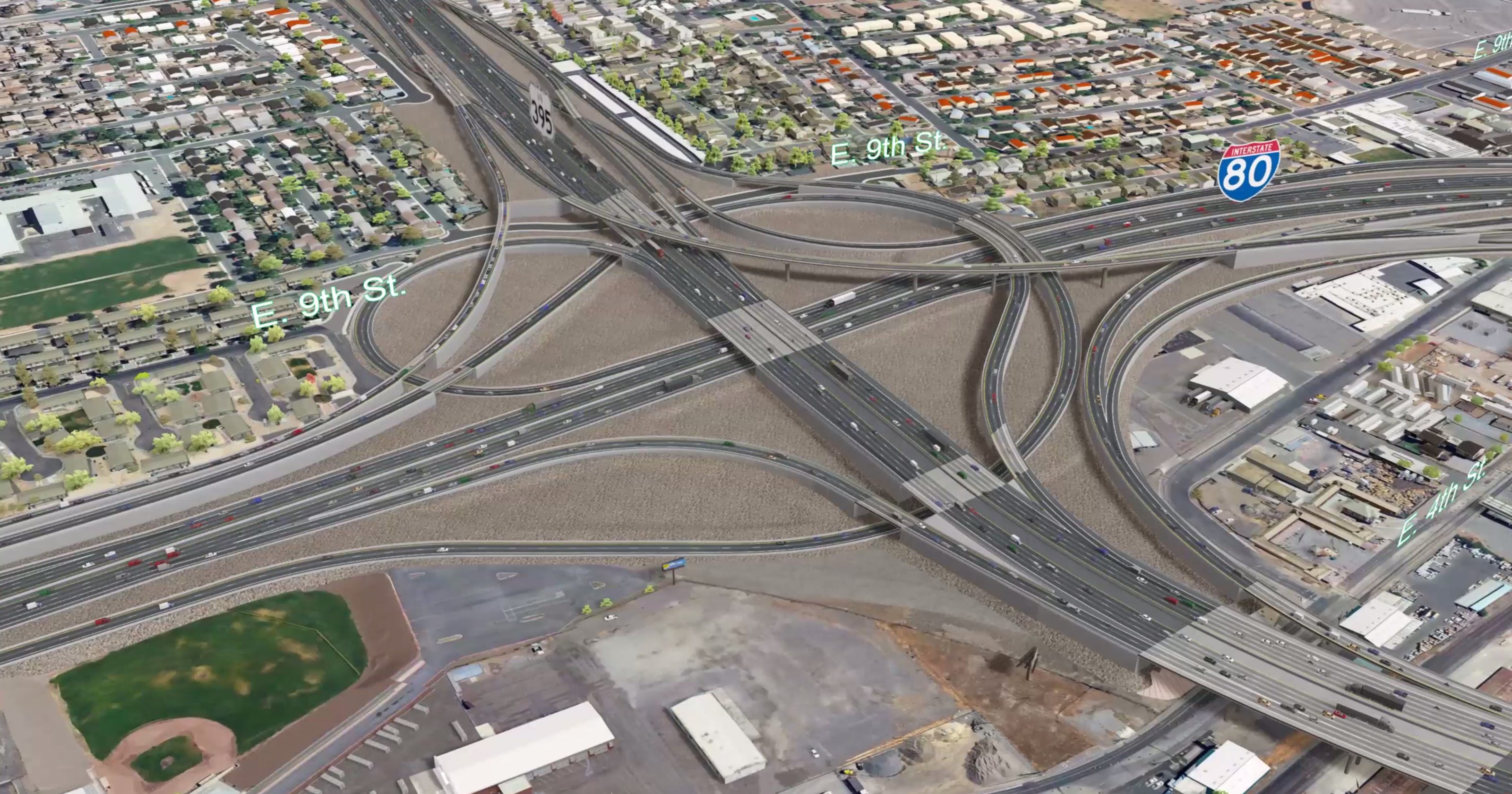 Spaghetti Bowl NDOT preferred plan to retain southbound airport ramp