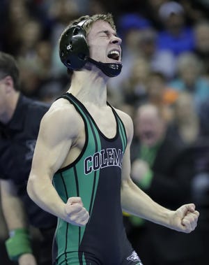 Coleman's Koltin Grzybowski is ranked first at 113 pounds in Division 3 in the latest Wisconsin Wrestling Online state poll. He is one of 18 individuals in the G10 coverage area who has a top ranking across three divisions this week.