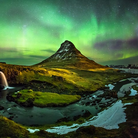 The northern lights in Iceland.
