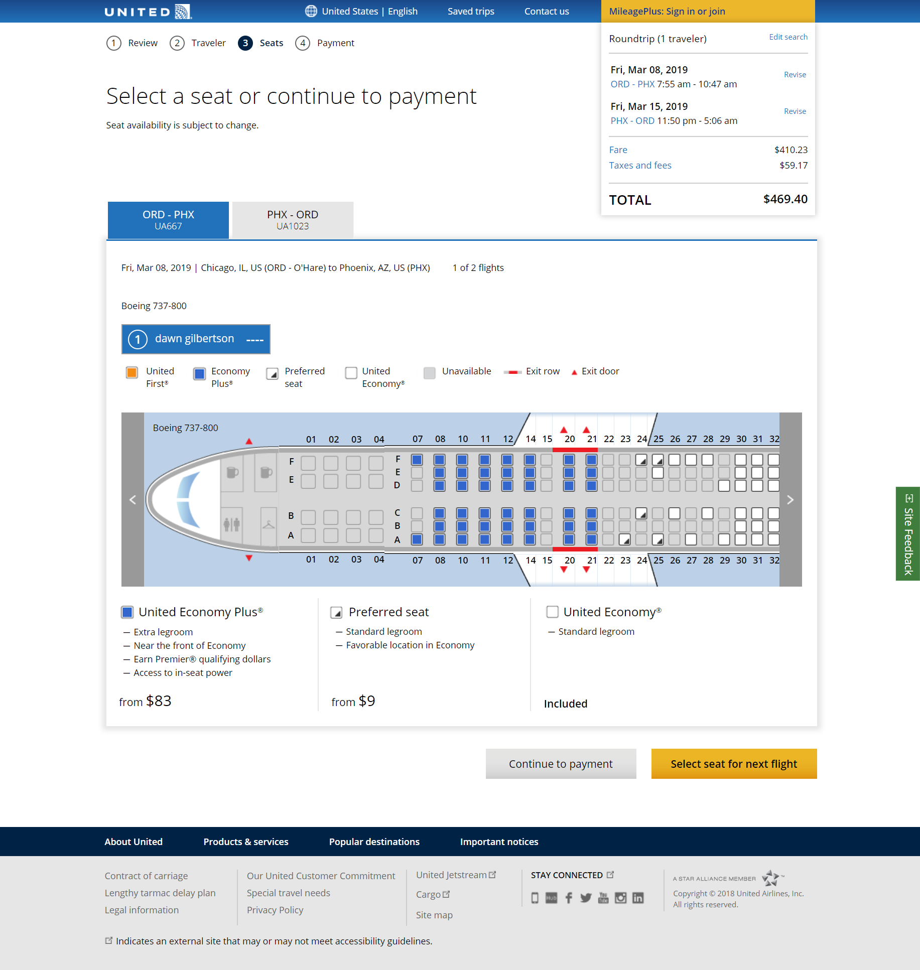 Air Canada Flight 1831 Seating Chart