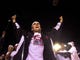 Badgers guard Mike Kelley salutes thousands who showed up after midnight Sunday in Camp Randall upon the team's arrival after beating Purdue.