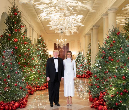 Donald Trump Melania Hold Hands In Official Christmas Portrait