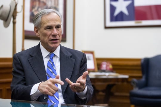 Texas Governor Greg Abbott during an interview at his office in the State Capitol in Austin on Tuesday, Dec. 19, 2018.