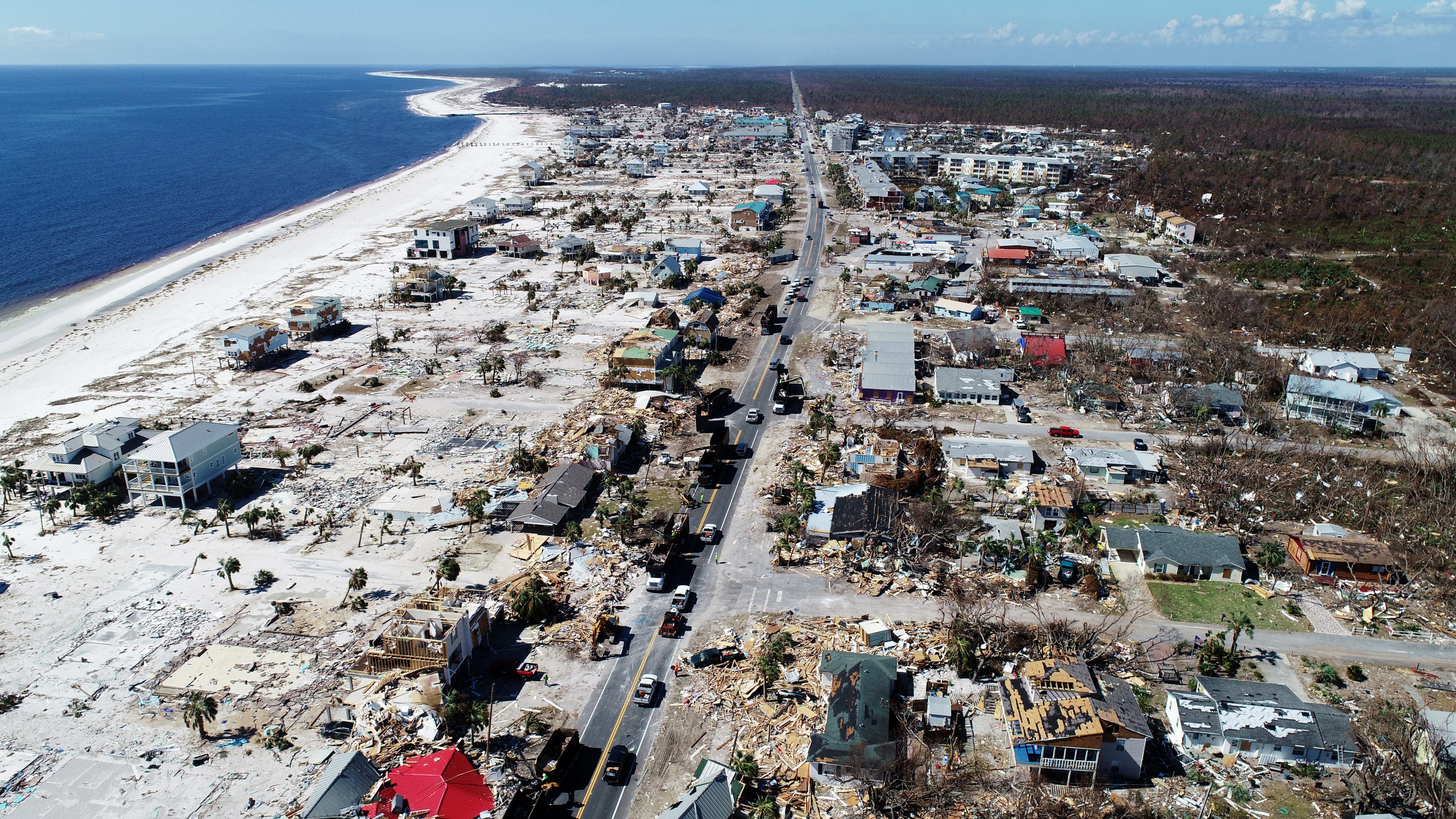 Mexico Beach Lights Holiday Display Amid Ruins Thumb Up