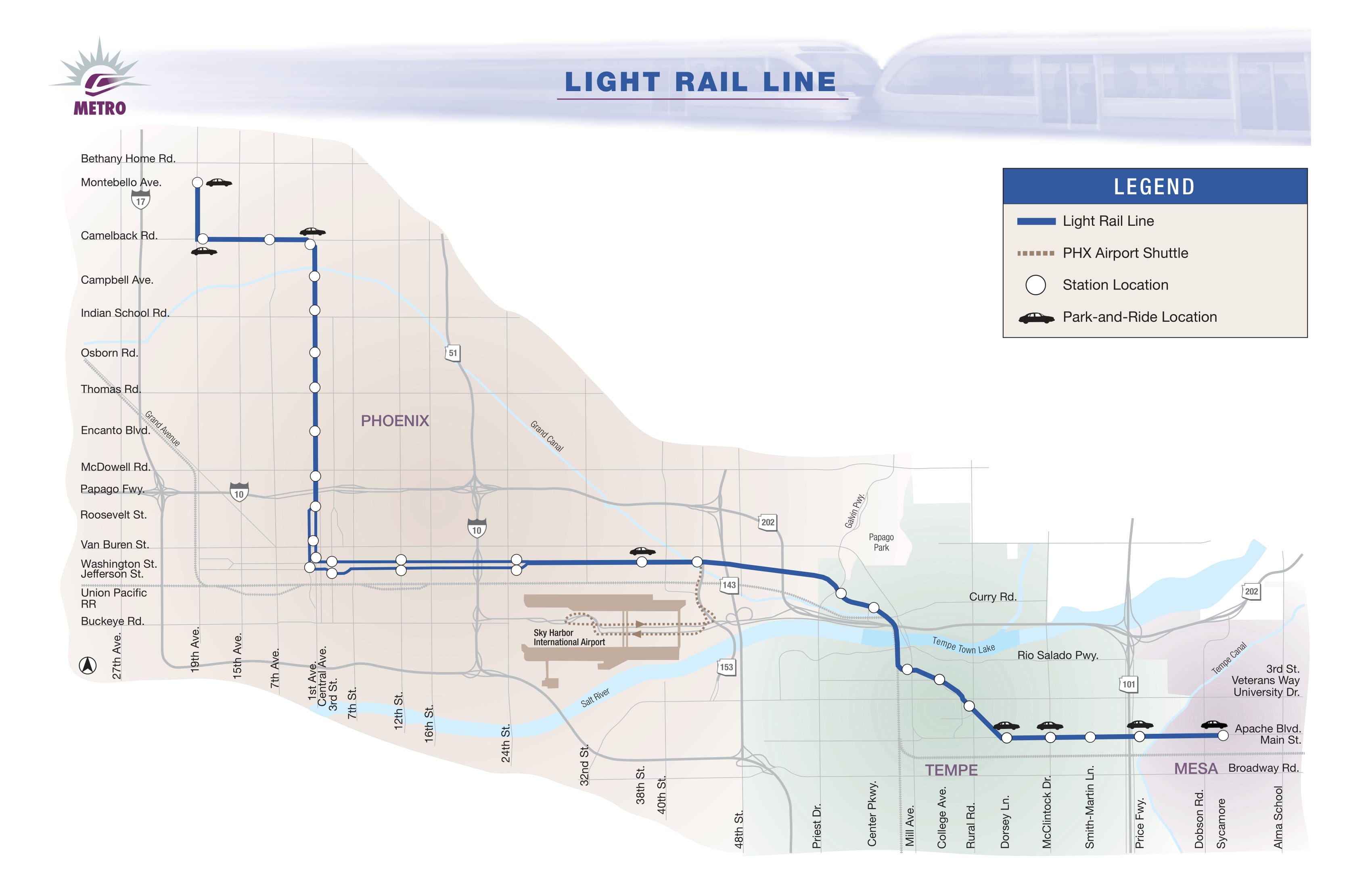 The original line has been extended twice —  3.1 miles through downtown Mesa in 2015 and 3.2 miles in Phoenix to 19th Avenue and Dunlap Road in 2016.