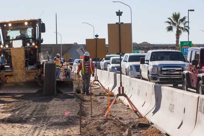Road construction on Avenida de Mesilla from Hickory Drive to the Interstate 10 on-ramp on Dec. 20, 2018. This is Phase 3 of the construction project.