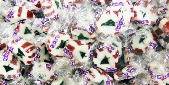 More than 13,000 CandyStore.com ranked Christmas tree nougat as its least-favorite candy.