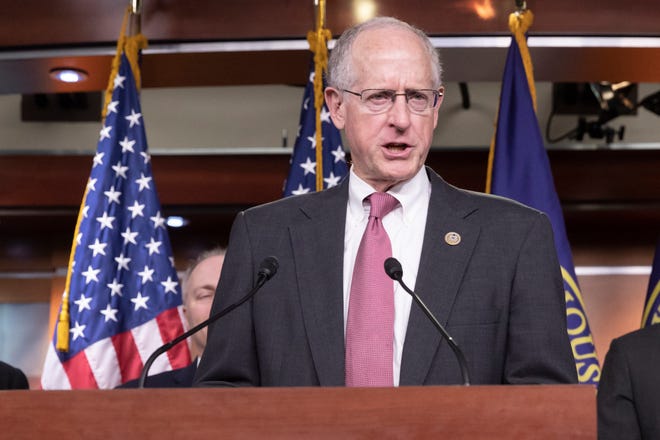 FILE - In this May 16, 2018, file photo, House Agriculture Committee Chairman Mike Conaway, R-Texas, speaks about the farm bill during a news conference on Capitol Hill in Washington. The House easily passed on Dec. 12, the farm bill, a massive legislative package that reauthorizes agriculture programs and food aid. (AP Photo/J. Scott Applewhite, File)