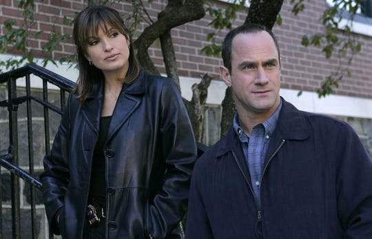 Mariska Hargitay and Christopher Meloni on "Law & Order: SVU" (NBC); Sept. 20, 1999-