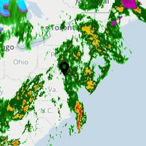 The USA TODAY Weather map shows a storm moving...
