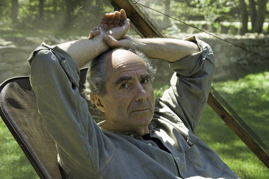 Novelist Philip Roth sits at his home in Warren, Conn., on Sept. 5, 2005.