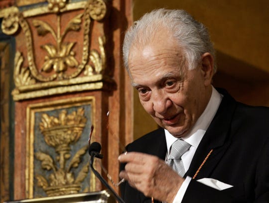 Sergio Pitol receives the Literature Premio Cervantes award at the University of Alcala, near Madrid on April 21, 2006.