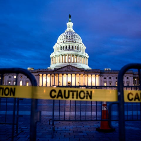 The US Capitol on the first morning of a partial...