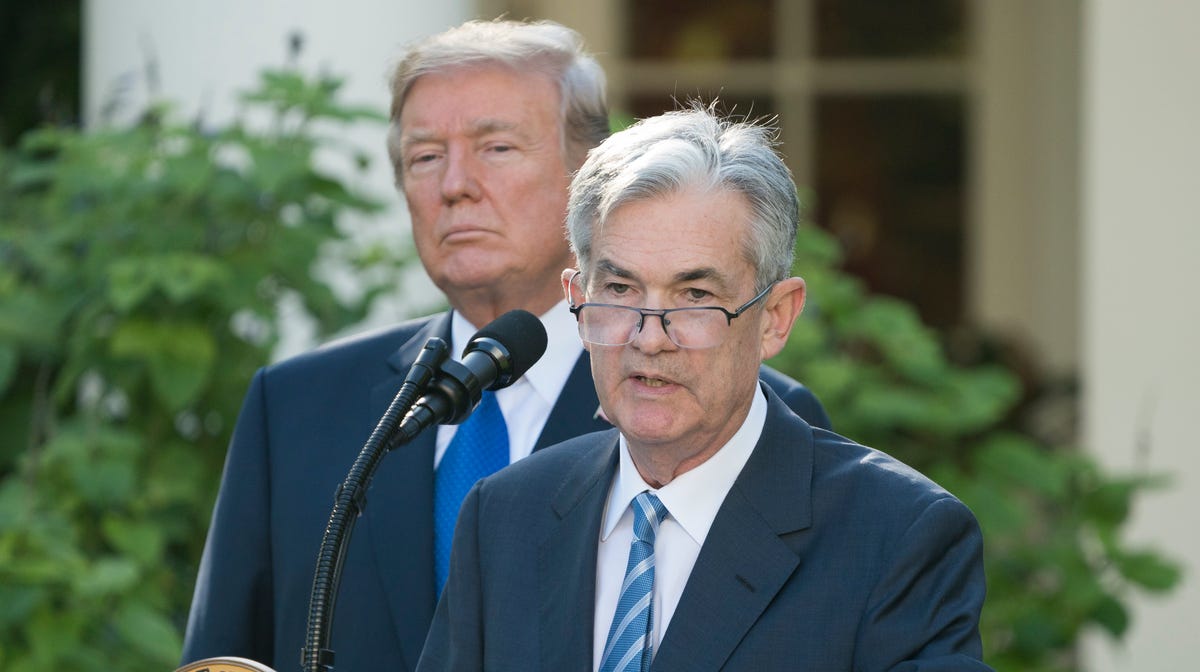 President Donald Trump and Jerome Powell
