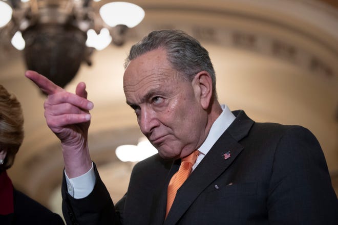 Senate Minority Leader Chuck Schumer, D-N.Y., is proposing that the federal government take back control of sports gambling in the United States. AP FILE PHOTO