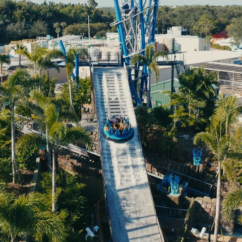 For the ride's finale, a vertical lift delivers...