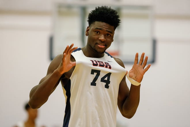 USA Men's Junior National Team participant Isaiah Stewart (74) during minicamp at the U.S. Olympic Training Center in October.