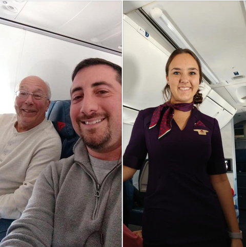 Delta passenger Mike Levy (center) says flight...