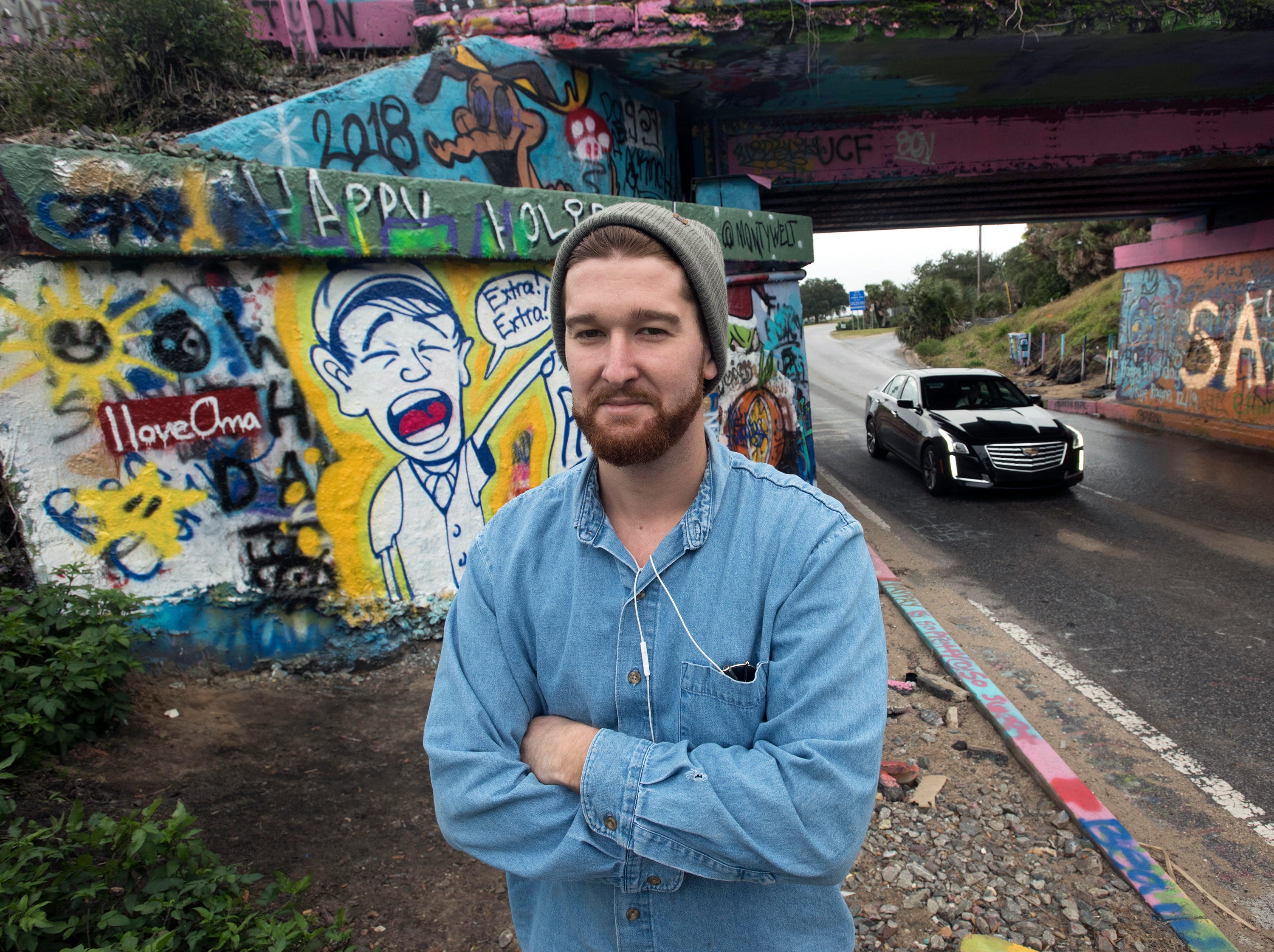 Graffiti Bridge Street Artist Monty Welt Creates Pensacola Masterpieces