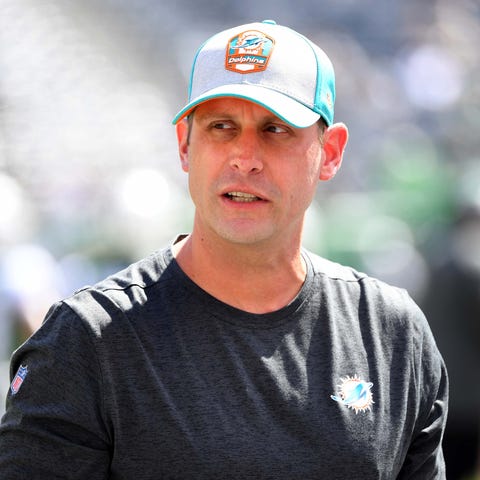 Miami Dolphins head coach Adam Gase before the...