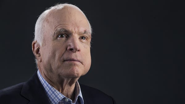 Sen. John McCain poses at the Republic Media...