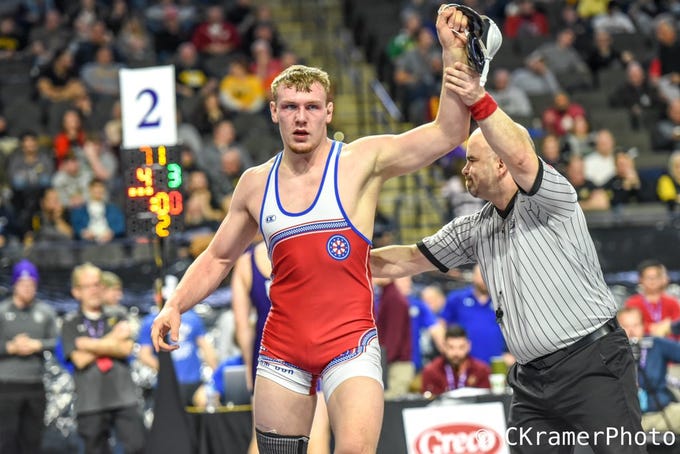 Tanner Sloan, a true freshman at South Dakota State, reached the 197-pound finals of the 2018 Midlands Championships. Sloan was a two-time Iowa state champion at Alburnett.