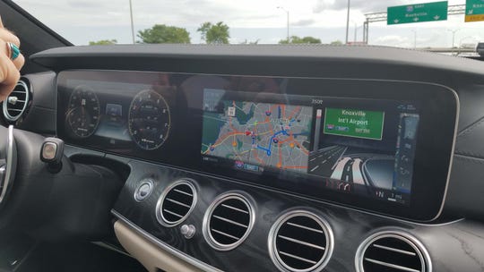The Mercedes-AMG E63 S wagon boasts the German maker's latest tech, including an integrated instrument and infotanment screen that spans the dash.