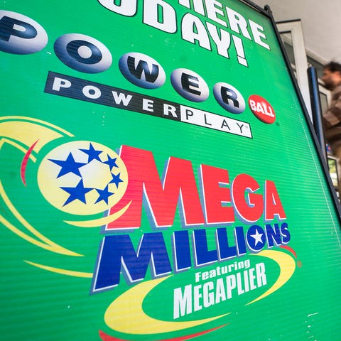 An advertisement for Mega Millions, a 44-state...