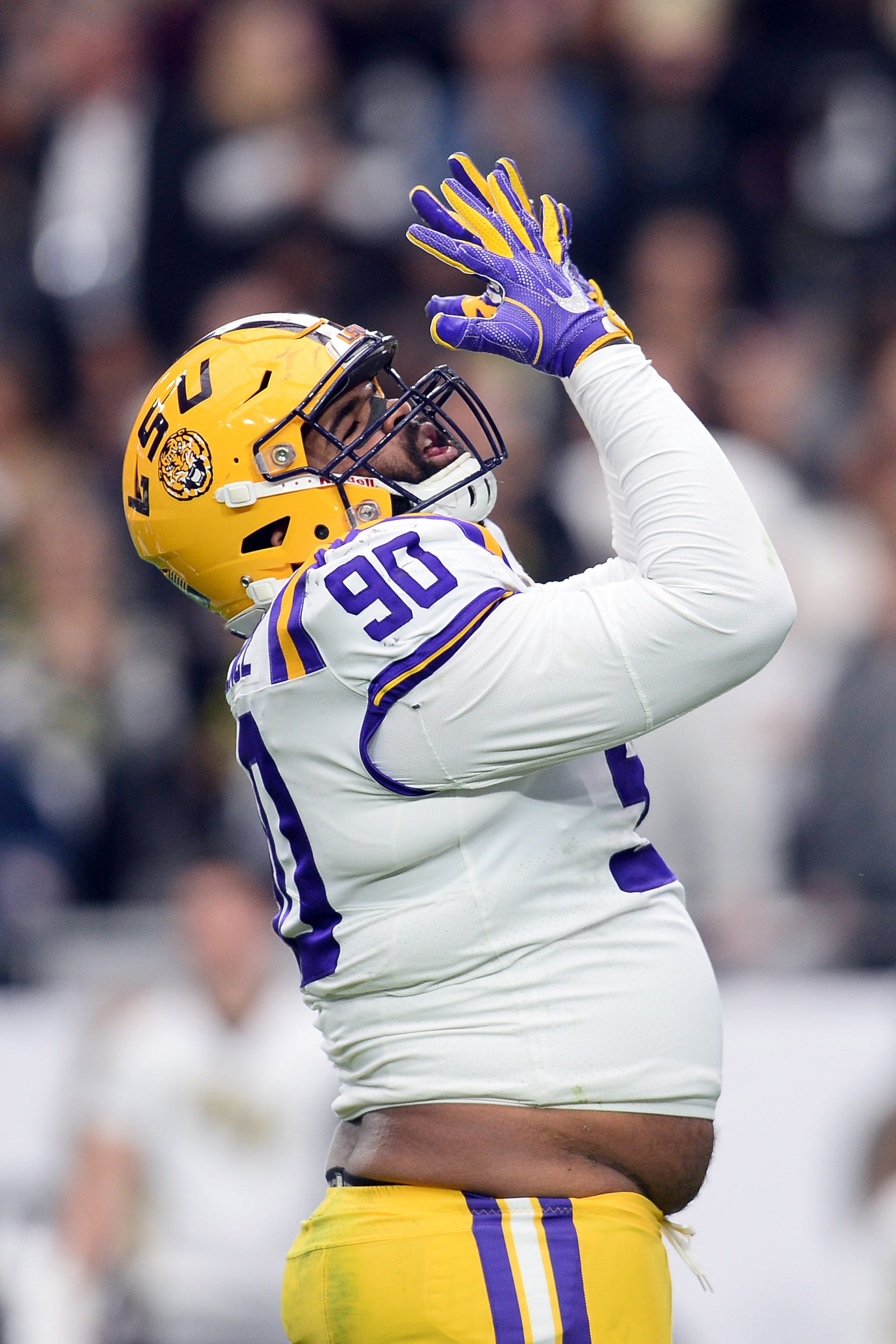lsu tiger football gloves