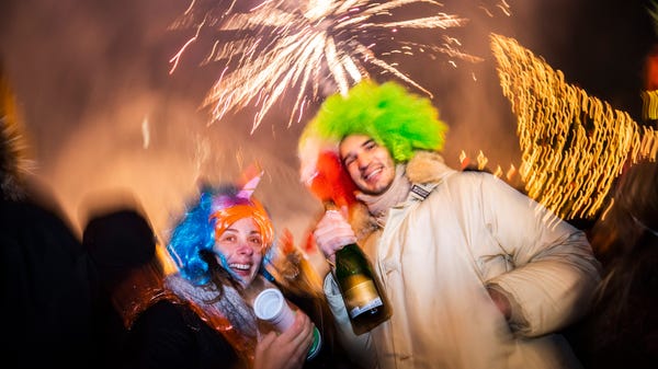 Revellers prepare to welcome the arrival of 2019...
