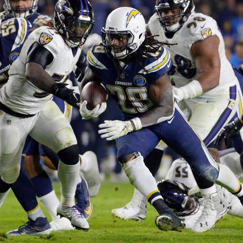 Los Angeles Chargers running back Melvin Gordon...