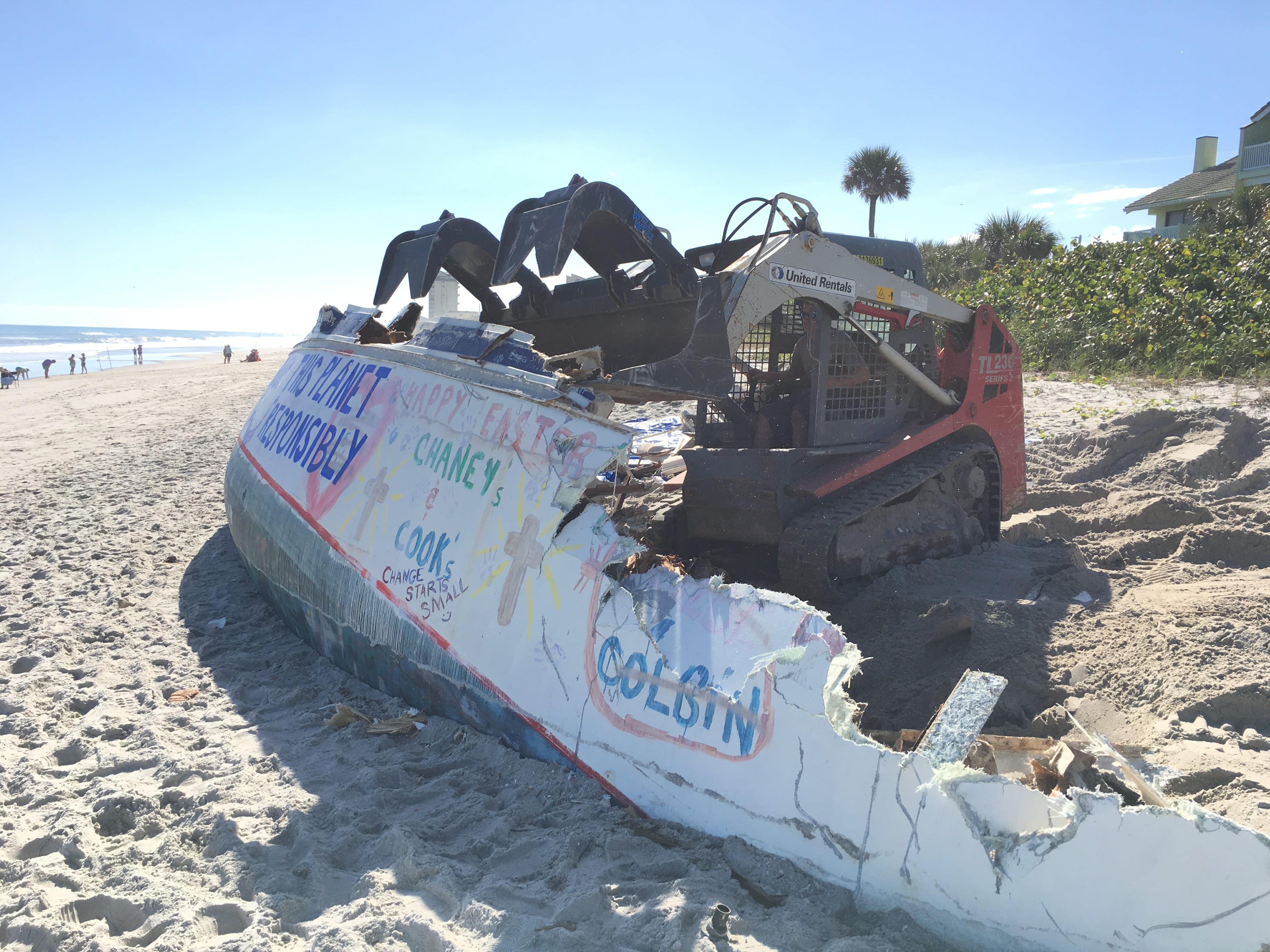 Melbourne Beach Ghost Ship From Hurricane Irma Demolished Removed From Beach