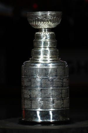 Lord Stanley's Cup, shown here during the 2018 Stanley Cup finals, will be at Munn Arena on Friday night for the Spartans' game against Ohio State.