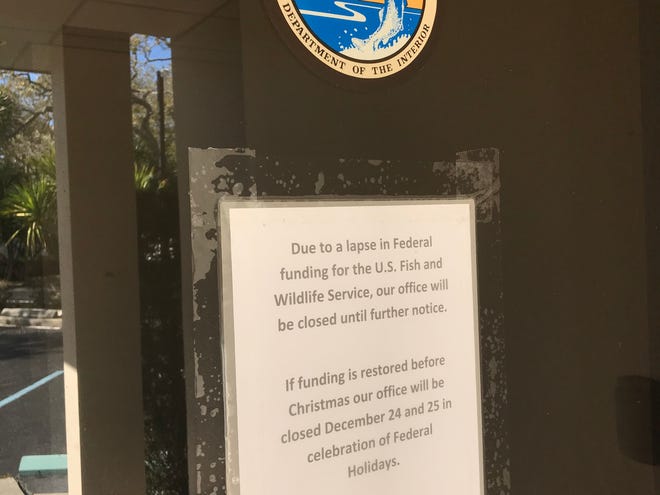 U.S. Fish and Wildlife Service's Vero Beach field office was closed during the federal government shutdown.