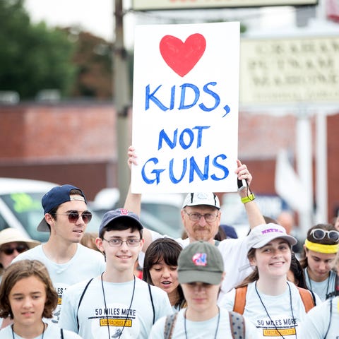 A protest in Worcester, Massachusetts, in August...