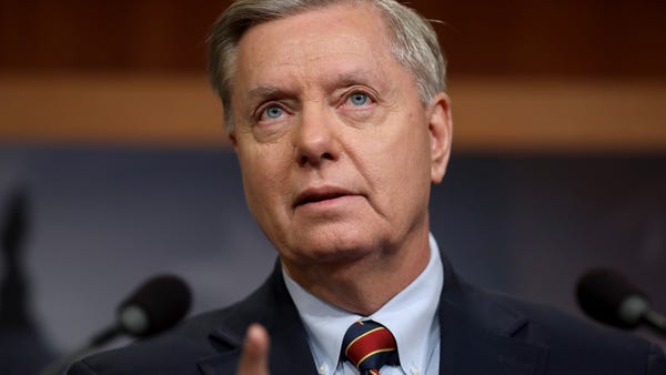 Sen. Lindsey Graham, R-S.C., speaks during a...