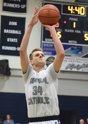 Central Catholic's Carson Barrett almost notched another triple-double Friday night.