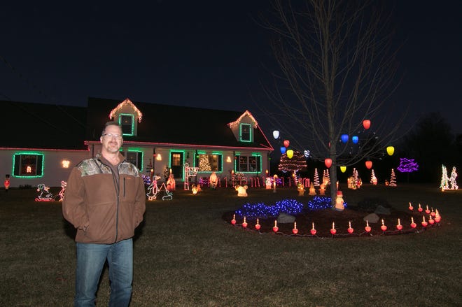Bill Oatman's Howell Township Christmas light display, shown Friday, Jan. 4, 2019, was voted the favorite by readers in the Livingston Daily’s annual Christmas Light Tour.