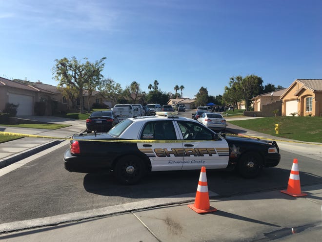 Homicide detectives are investigating the deaths of a man and woman whose bodies were found behind a residence in the 79700 block of Independence Way in La Quinta on Monday, Jan. 7, 2019.