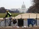 Trash lays on the grounds of the National Mall during the partial shutdown of the U.S. government on Jan. 2, 2019.