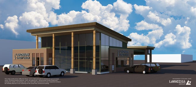 This rendering shows a branch Landmark Credit Union plans to build in the Town of Brookfield.