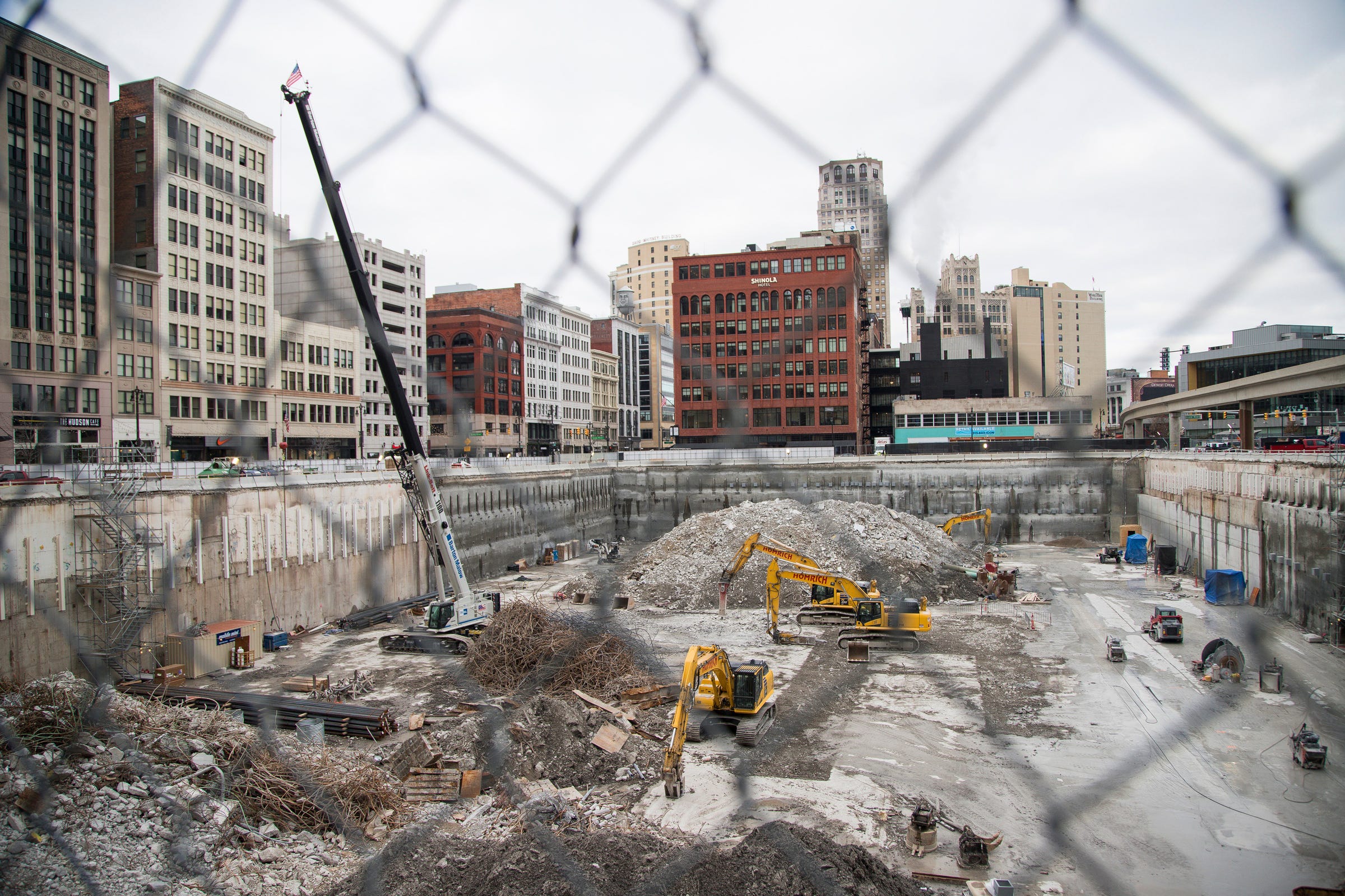 Hudson's site in downtown Detroit, Tuesday, Dec. 4, 2018.