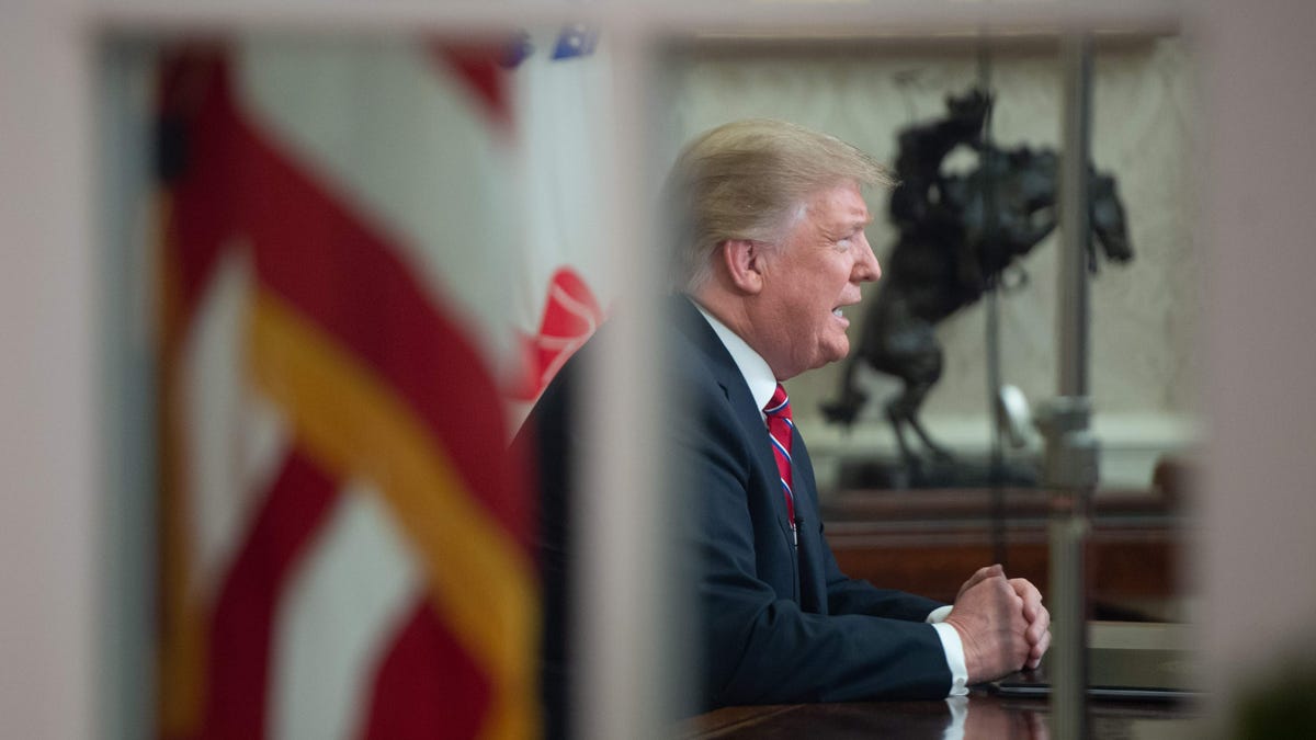 President Donald Trump delivers an address to the nation on Jan. 8, 2019.